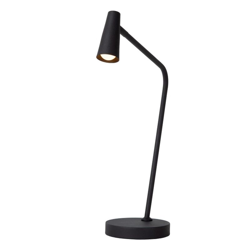 Lucide STIRLING - Dobíjacia stojaca lampa na čítanie - Batéria - LED Dim. - 1x3W 2700K - 3 StepDim - Čierny
